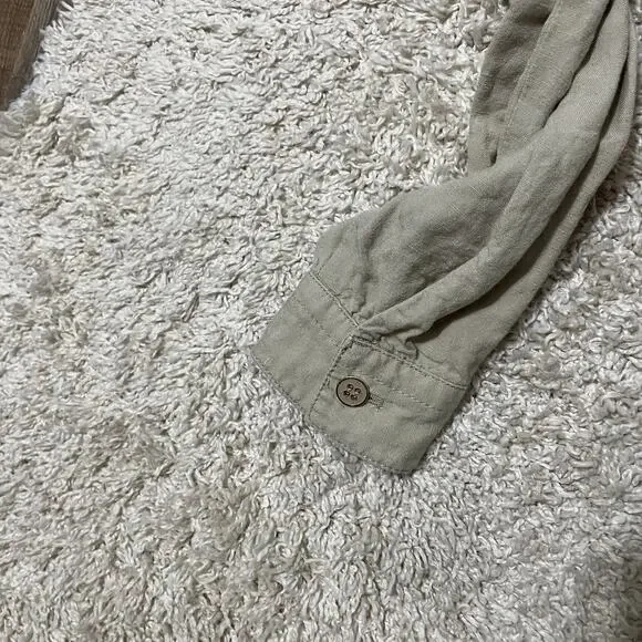 J.McLaughlin Size XS Khaki Button Down Linen Blend Vista Utility Jacket - Picture 4 of 7